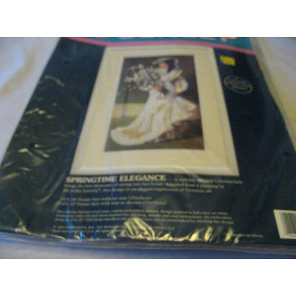 Sunset By Dimensions Springtime Elegance 11065 Vtg 1991 Crewel Kit New Unopened - Picture 3 of 4